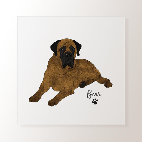 Personalised Brindle Mastiff - Art Print