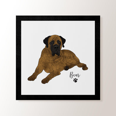 Personalised Brindle Mastiff - Art Print