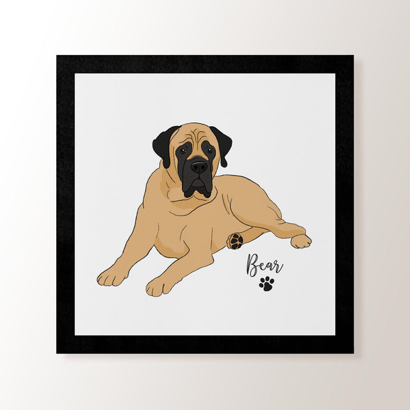 Personalised Fawn Mastiff - Art Print