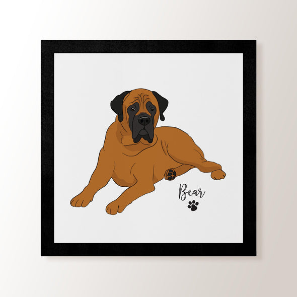 Personalised Tan Mastiff - Art Print