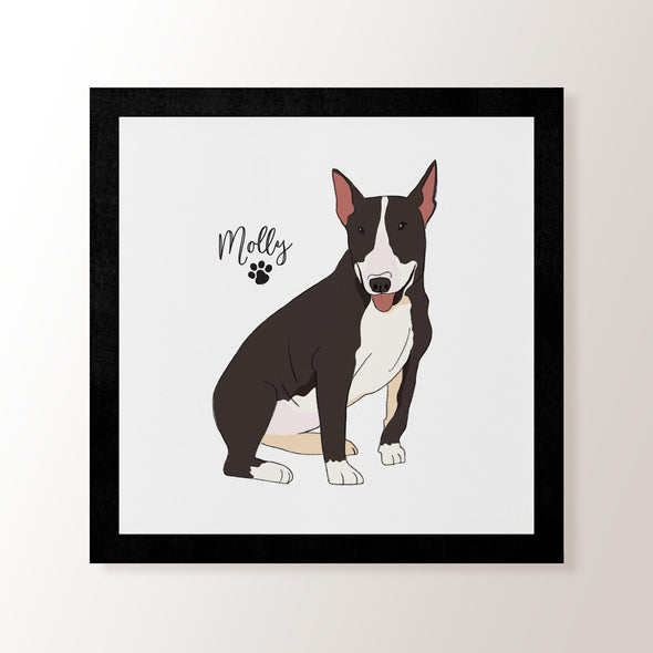 Personalised Black & White Bull Terrier - Art Print