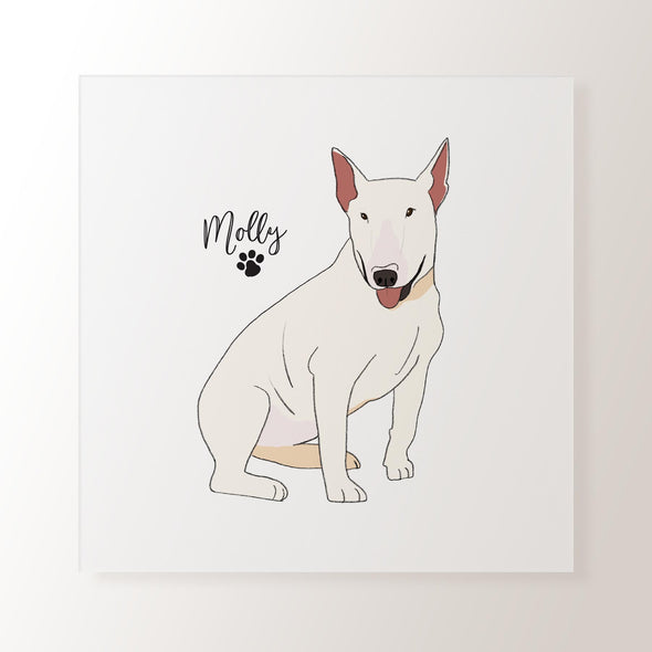 Personalised White Bull Terrier - Art Print
