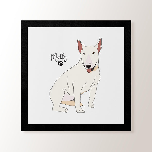 Personalised White Bull Terrier - Art Print