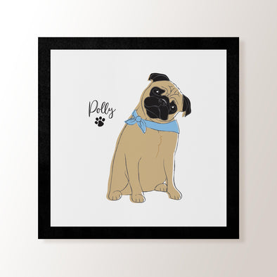 Personalised Beige Pug - Art Print