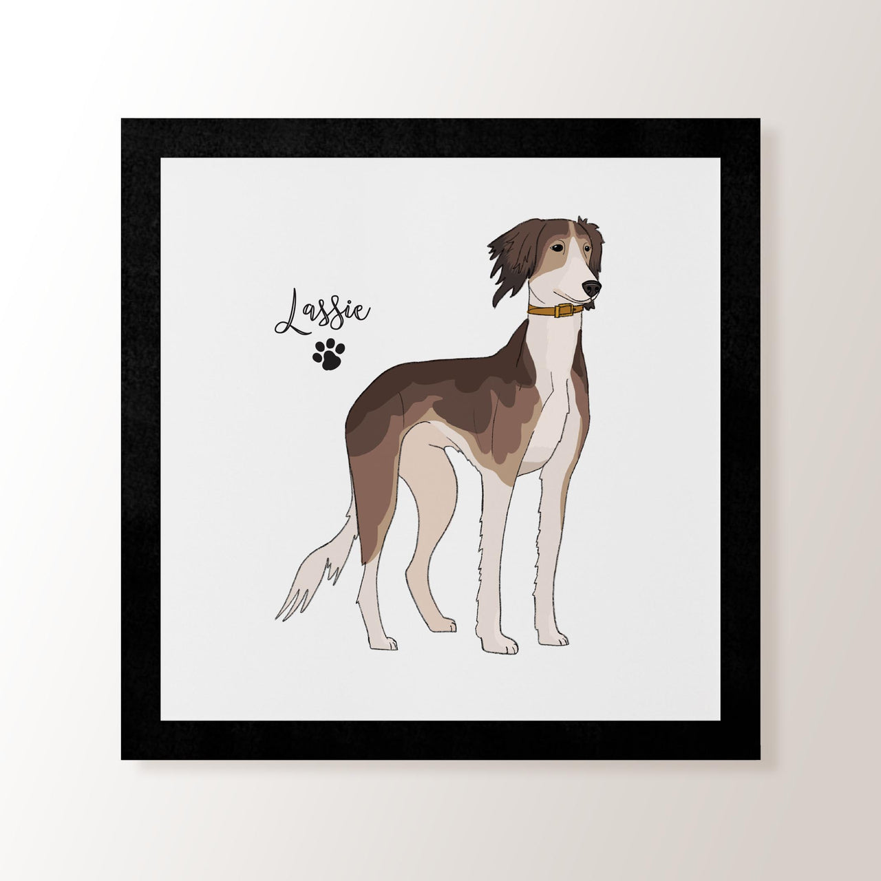 Personalised Brown & White Saluki - Art Print