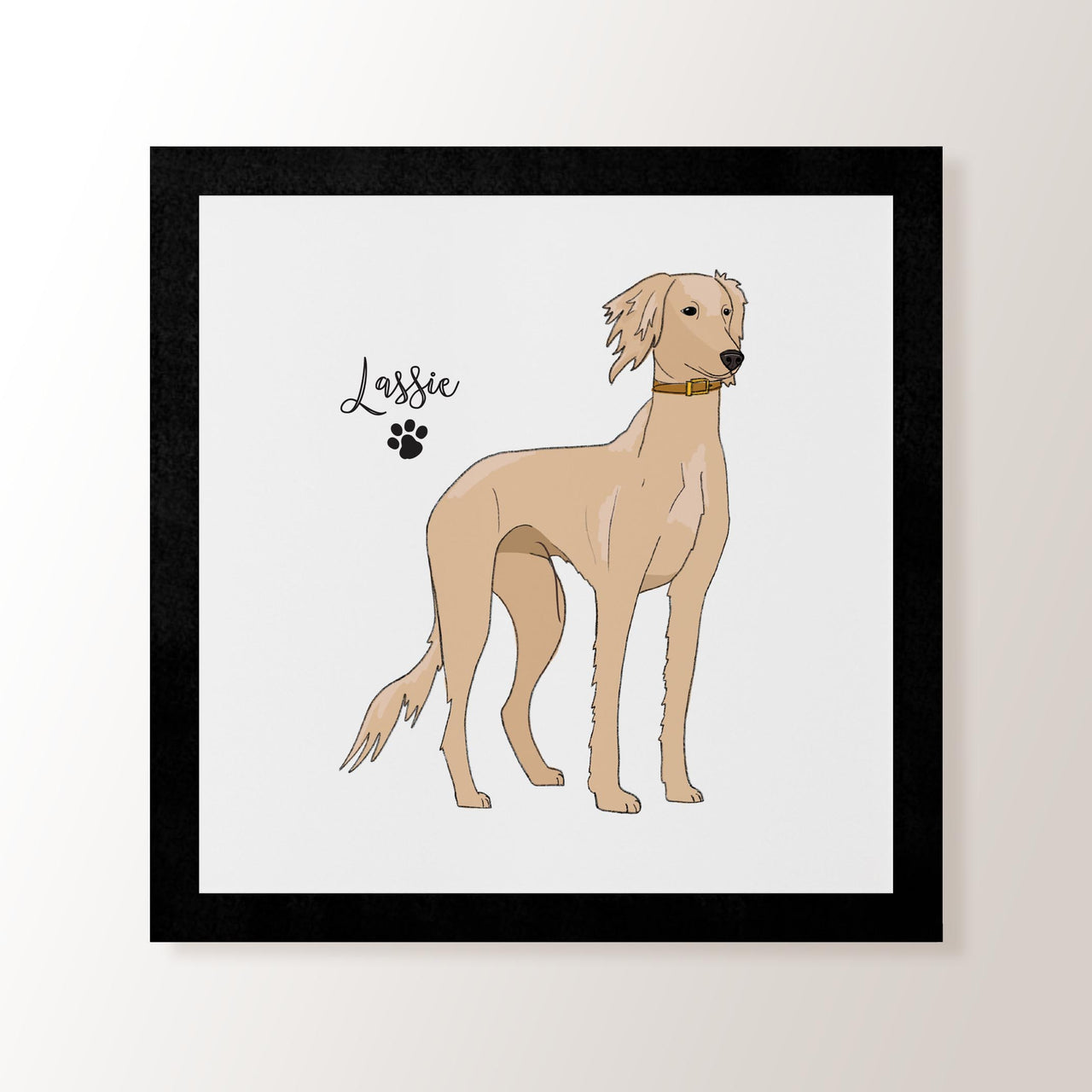 Personalised Cream Saluki - Art Print