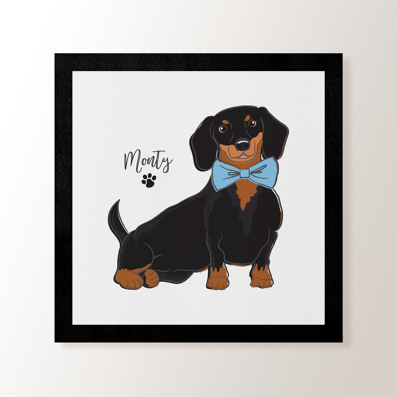Personalised Black Dachshund - Art Print