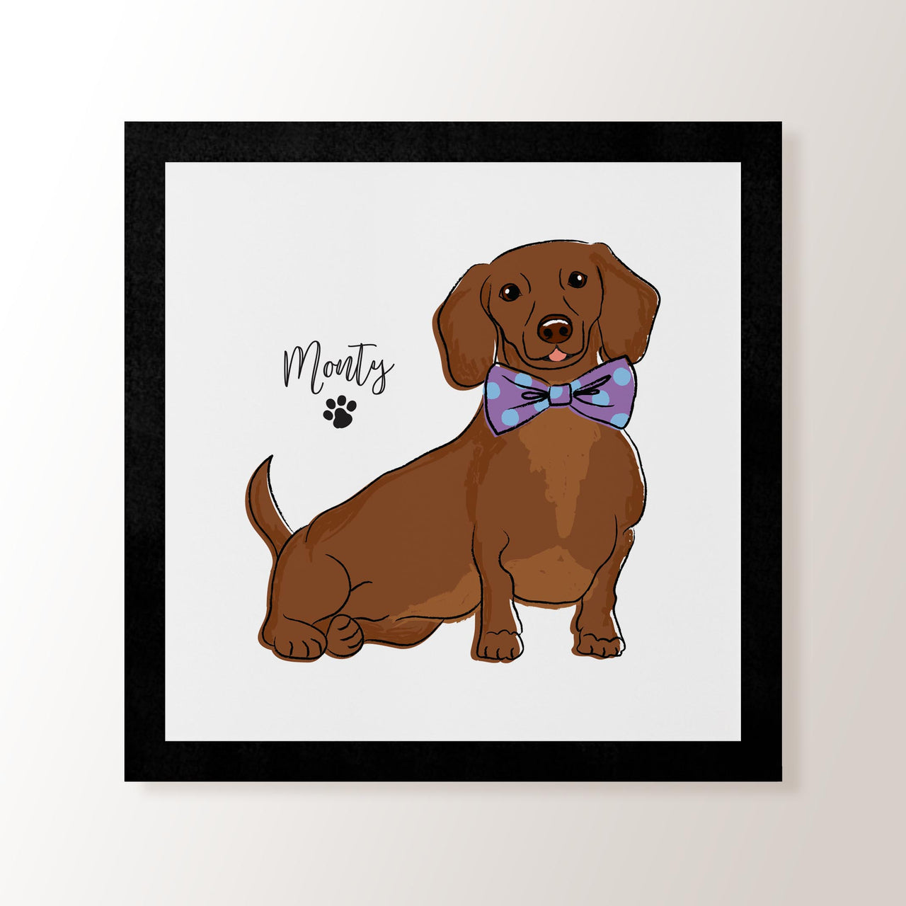 Personalised Brown Dachshund - Art Print