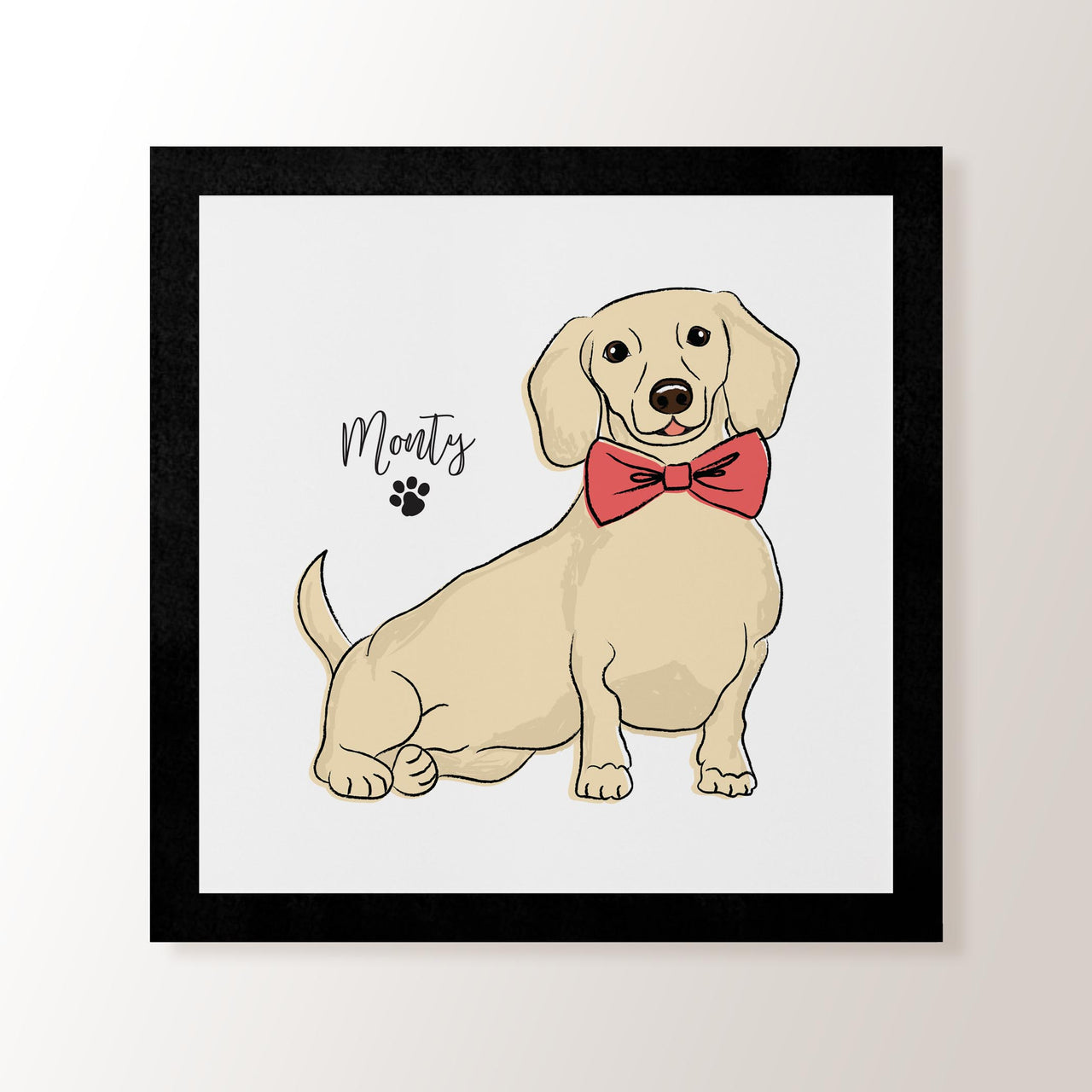 Personalised Cream Dachshund - Art Print