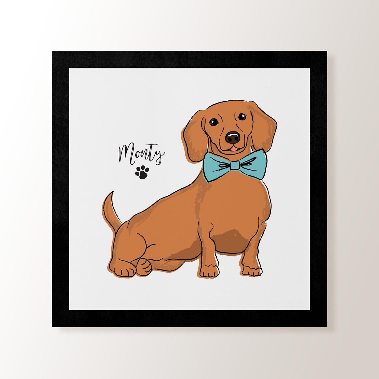 Personalised Tan Dachshund - Art Print