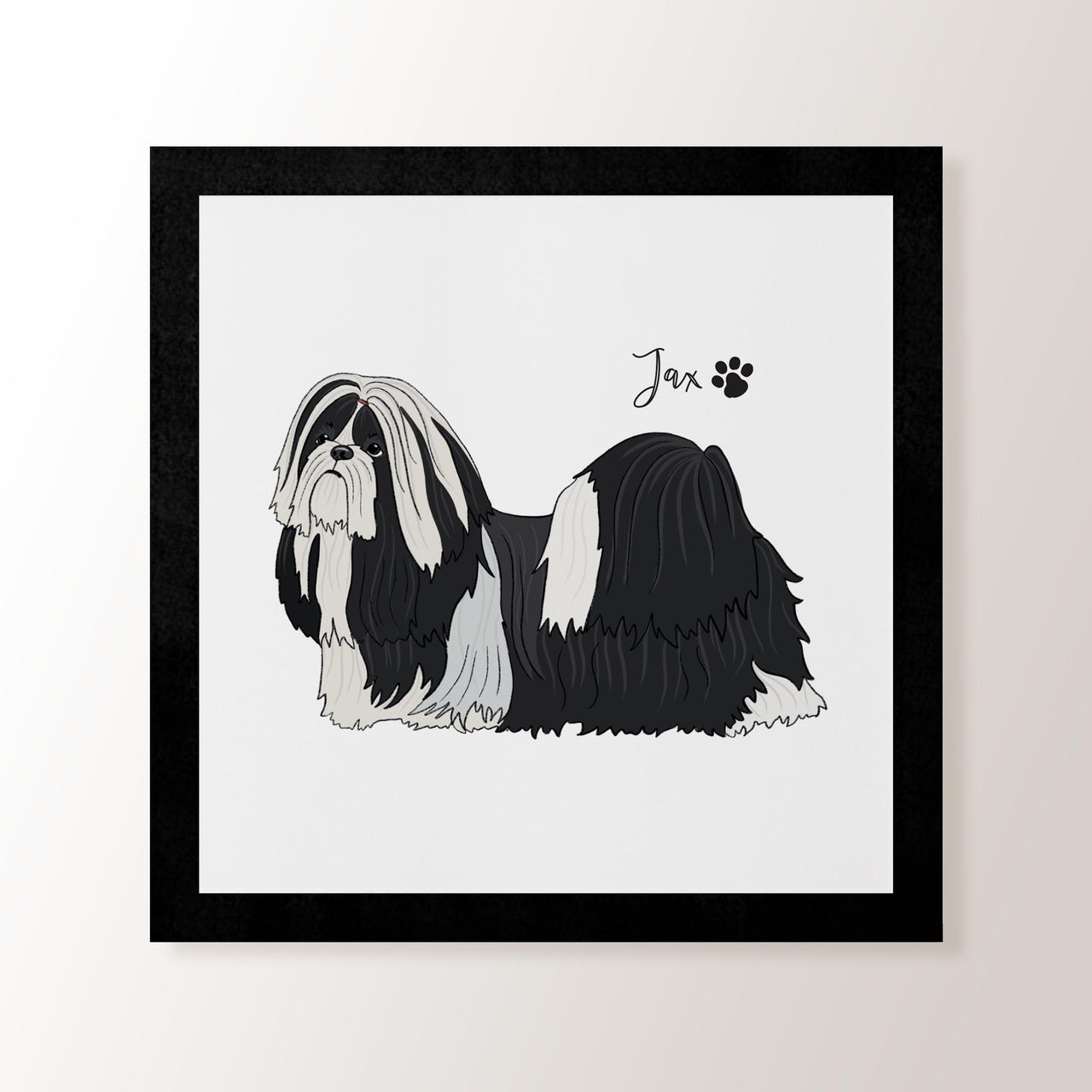 Personalised Black & White Shih Tzu - Art Print