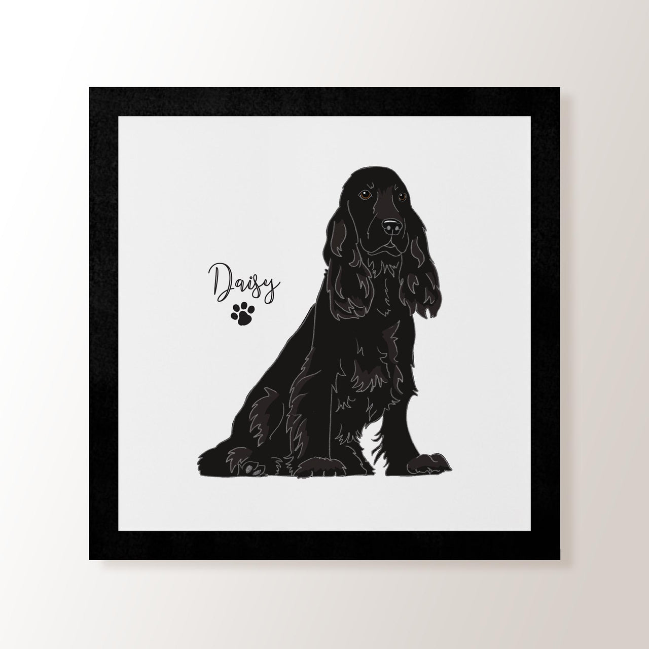 Personalised Black Show Spaniel - Art Print