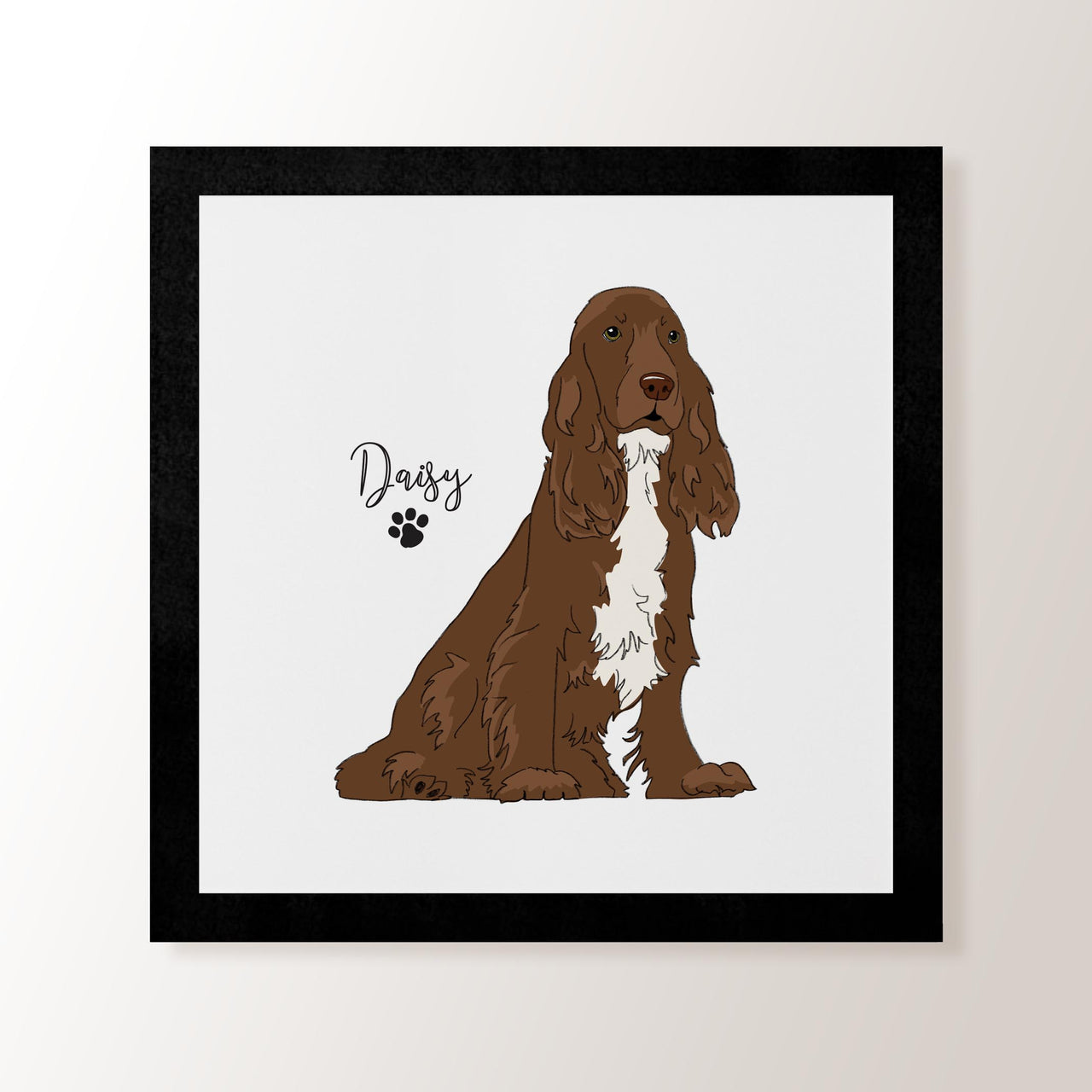 Personalised Brown & White Show Spaniel - Art Print