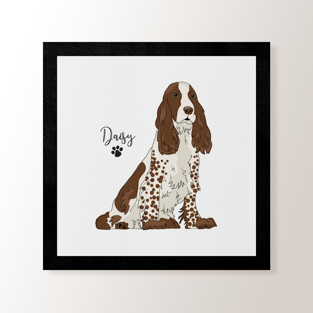 Personalised Brown & White Spot Show Spaniel - Art Print