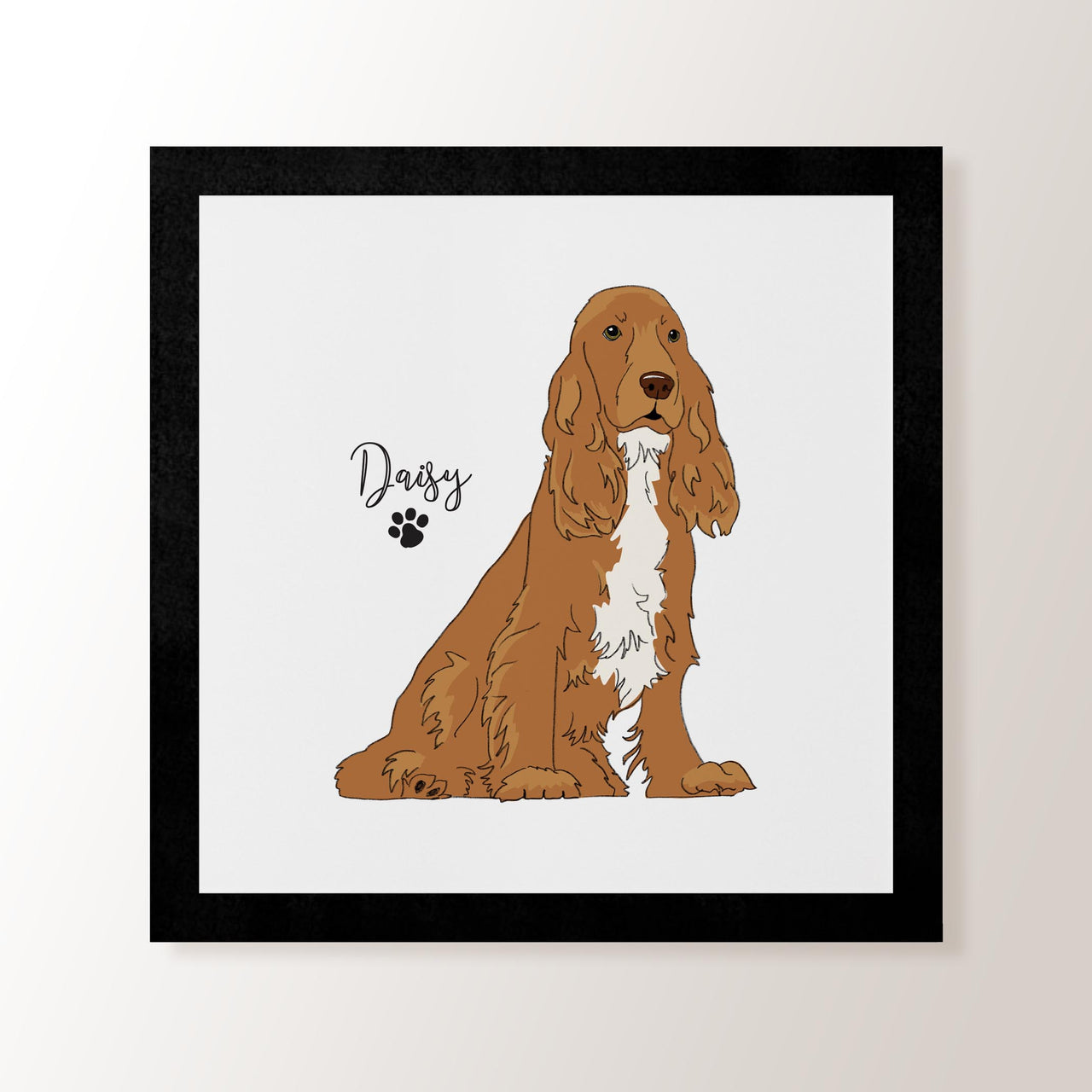Personalised Tan & White Show Spaniel - Art Print