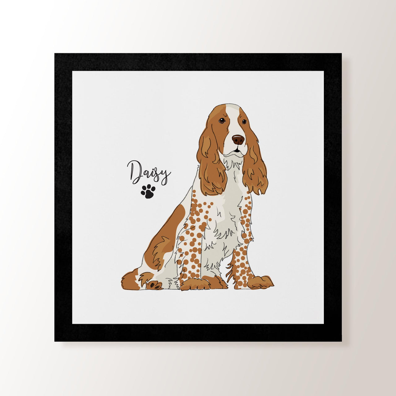 Personalised Tan & White Spot Show Spaniel - Art Print