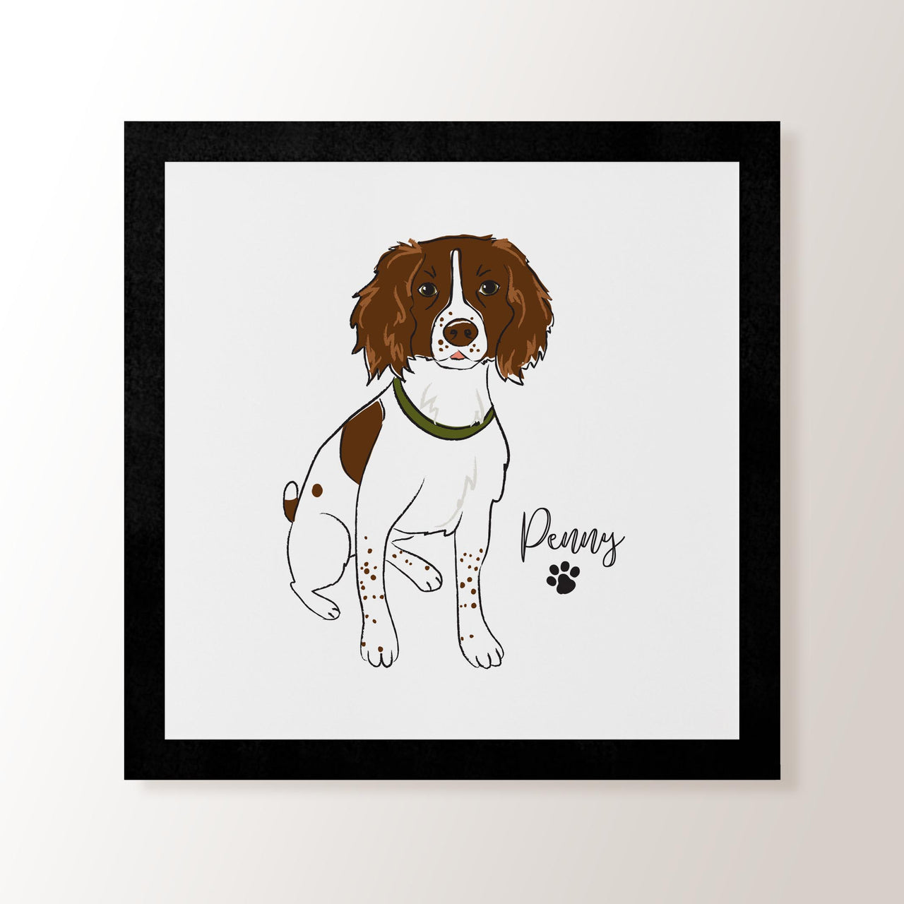 Personalised Liver & White Springer Spaniel - Art Print