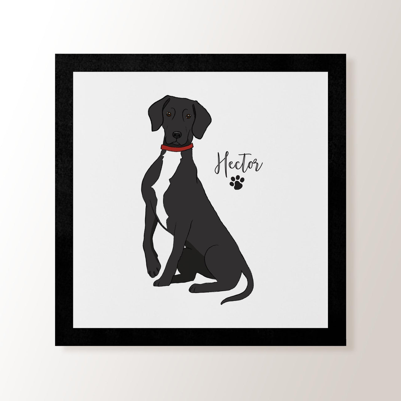 Personalised Black Springador - Art Print