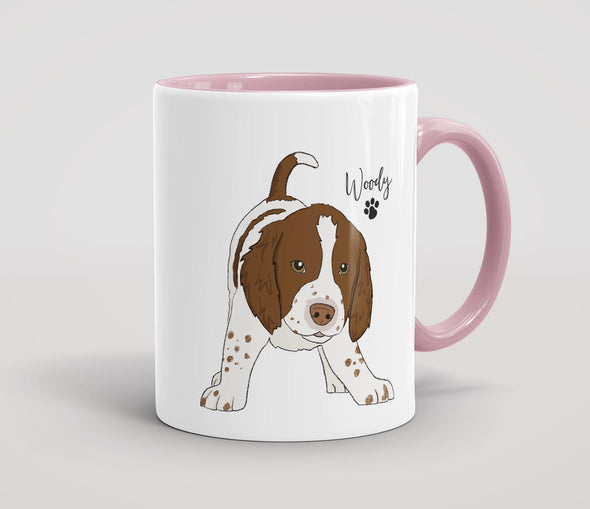 Personalised Liver and White Springer Spaniel Pup - Mug