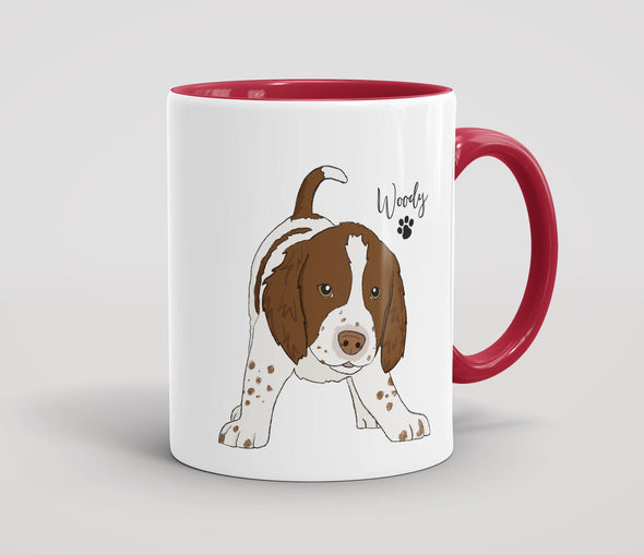 Personalised Liver and White Springer Spaniel Pup - Mug
