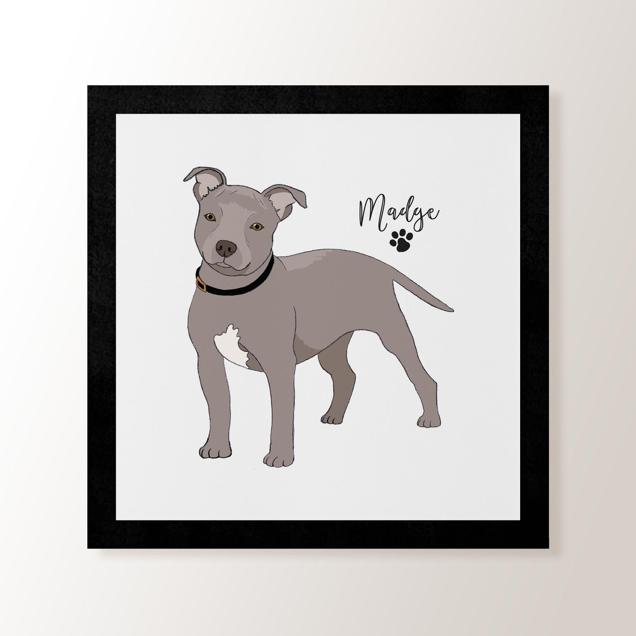 Personalised Blue Staffordshire Bull Terrier - Art Print