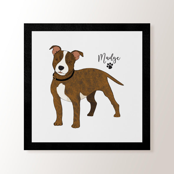 Personalised Brindle Staffordshire Bull Terrier - Art Print