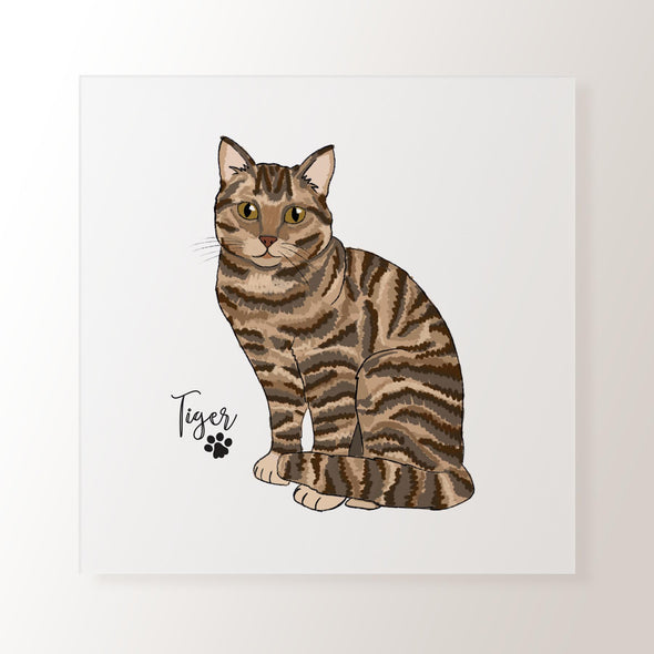 Personalised Tabby Cat - Art Print
