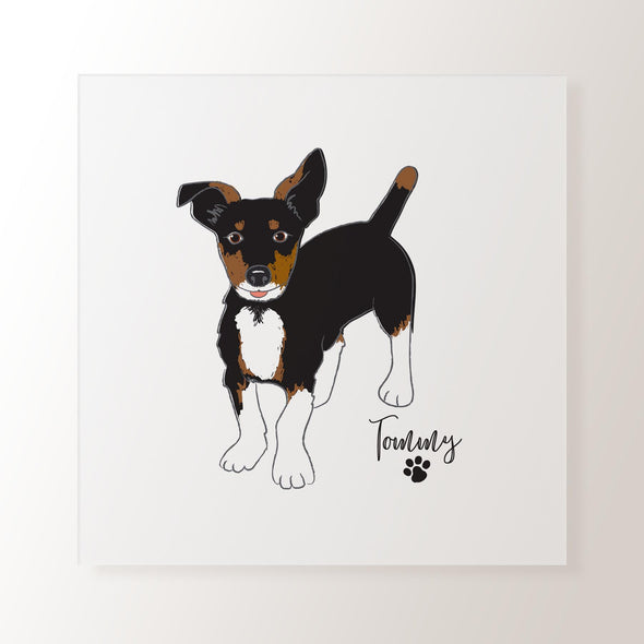 Personalised Black & Brown Jack Russell Terrier - Art Print