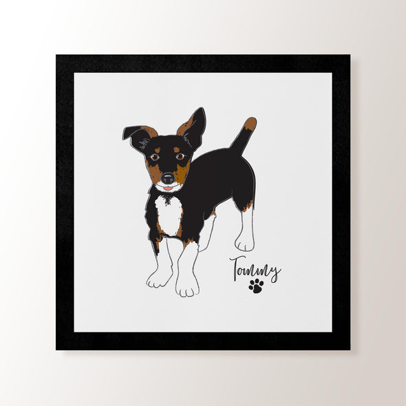 Personalised Black & Brown Jack Russell Terrier - Art Print