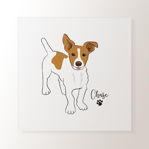 Personalised White & Brown Jack Russell Terrier - Art Print