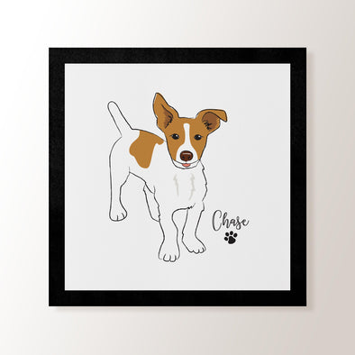 Personalised White & Brown Jack Russell Terrier - Art Print