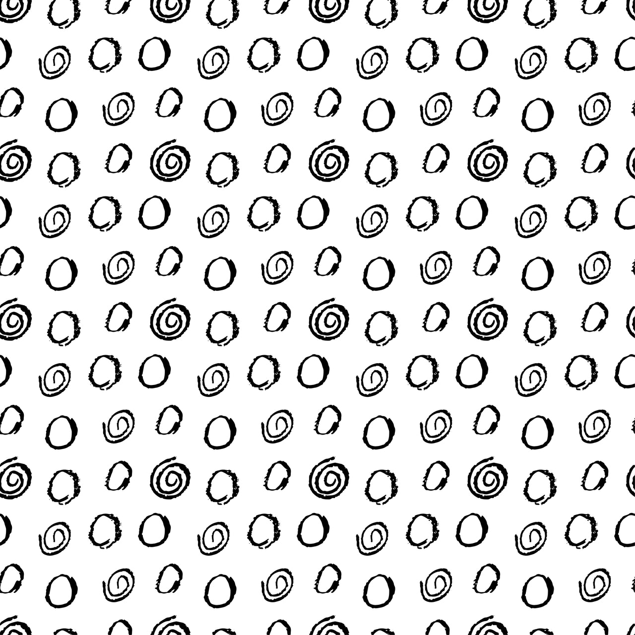 Squiggle Circles and Spirals Black