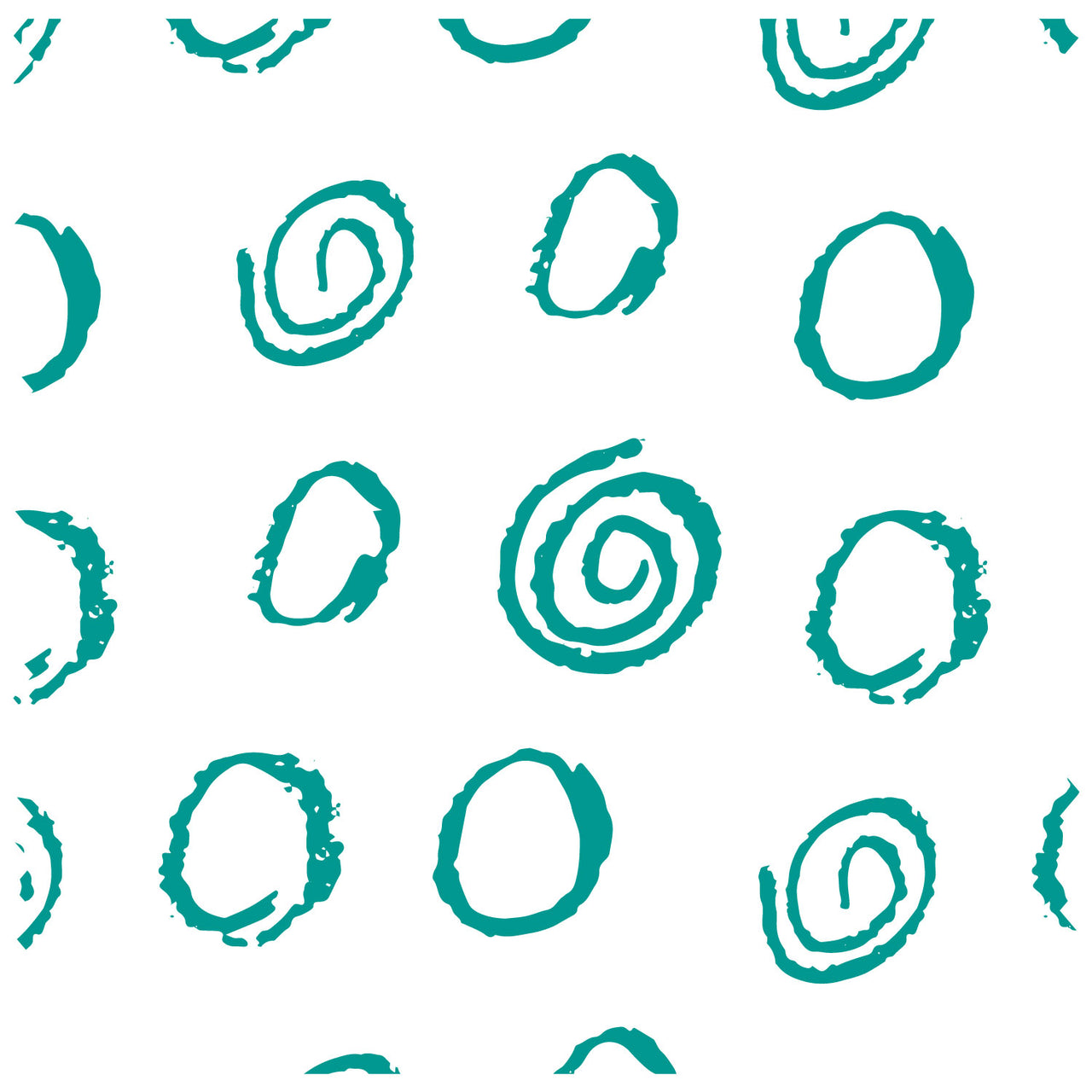 Squiggle Circles and Spirals Teal Roller Blind [1004]