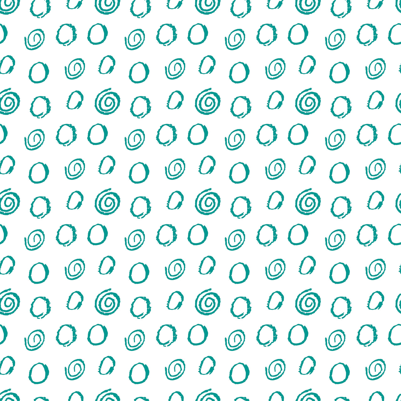 Squiggle Circles and Spirals Teal