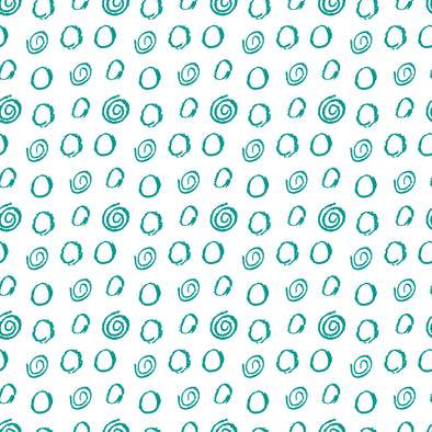 Squiggle Circles and Spirals Teal