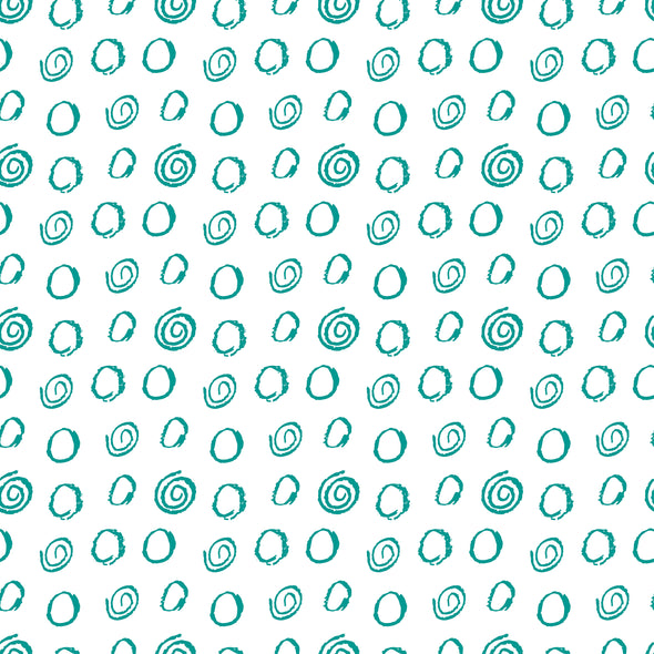 Squiggle Circles and Spirals Teal