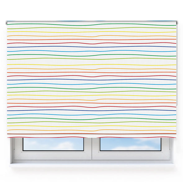 Wavy Lines Rainbow Roller Blind [1016]