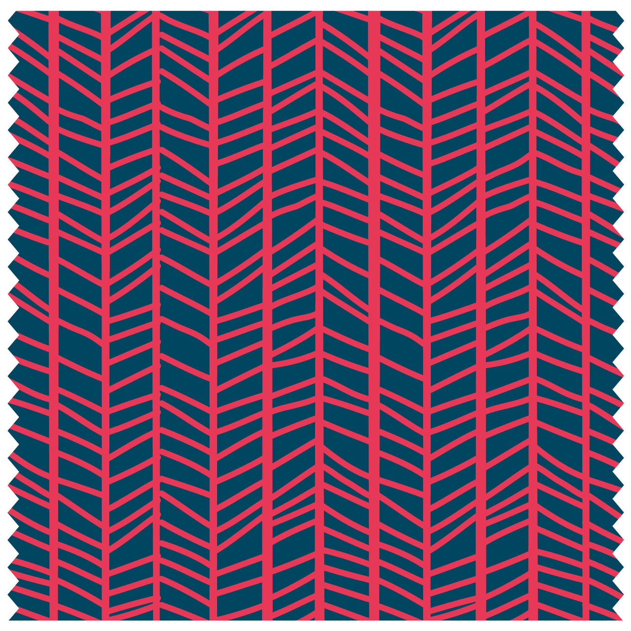 Rough Herringbone Coral & Blue Roller Blind [1048]