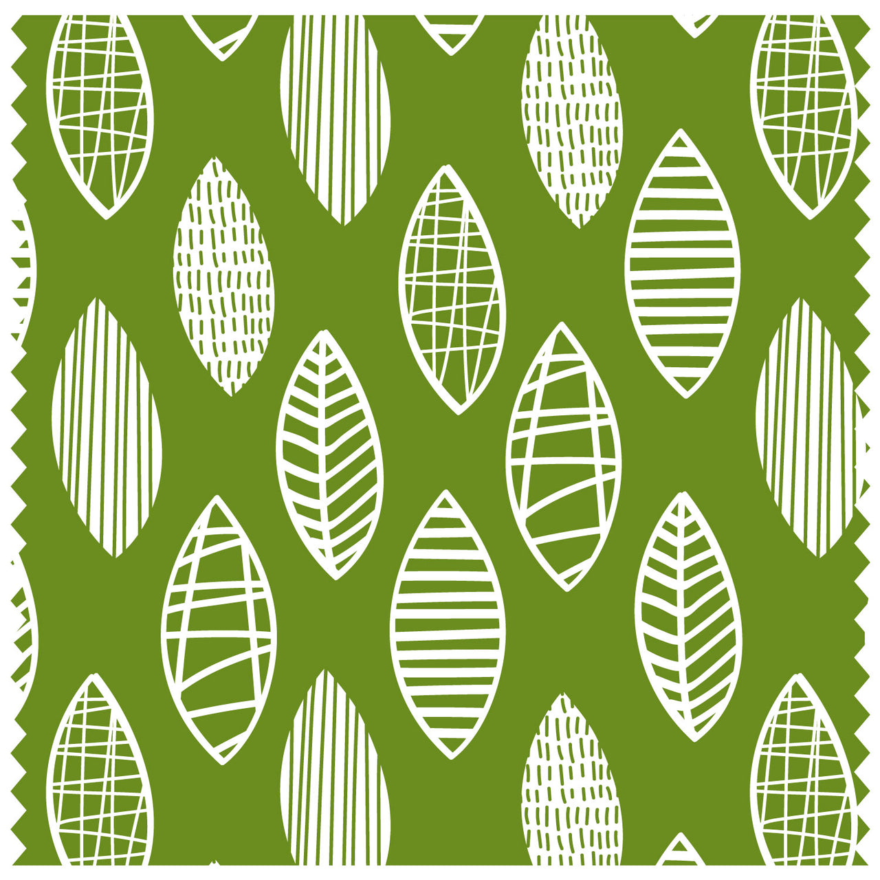 White & Green Leaves Roller Blind [1065]