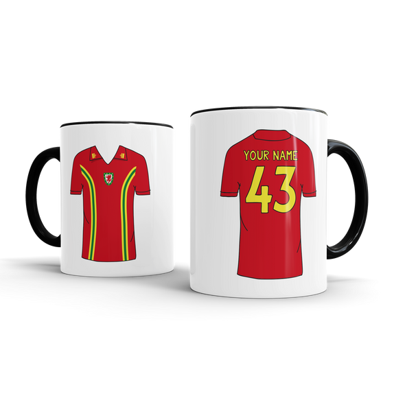 Personalised Retro Football Shirt Mug - WALES