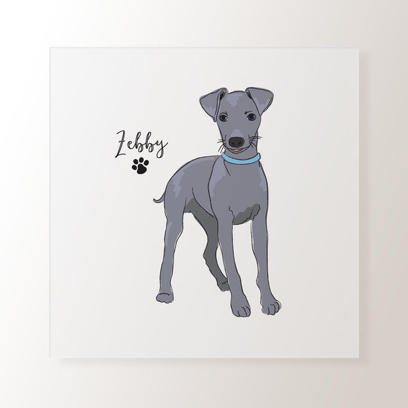 Personalised Blue Whippet - Art Print