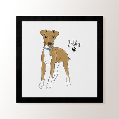 Personalised Fawn & White Whippet - Art Print